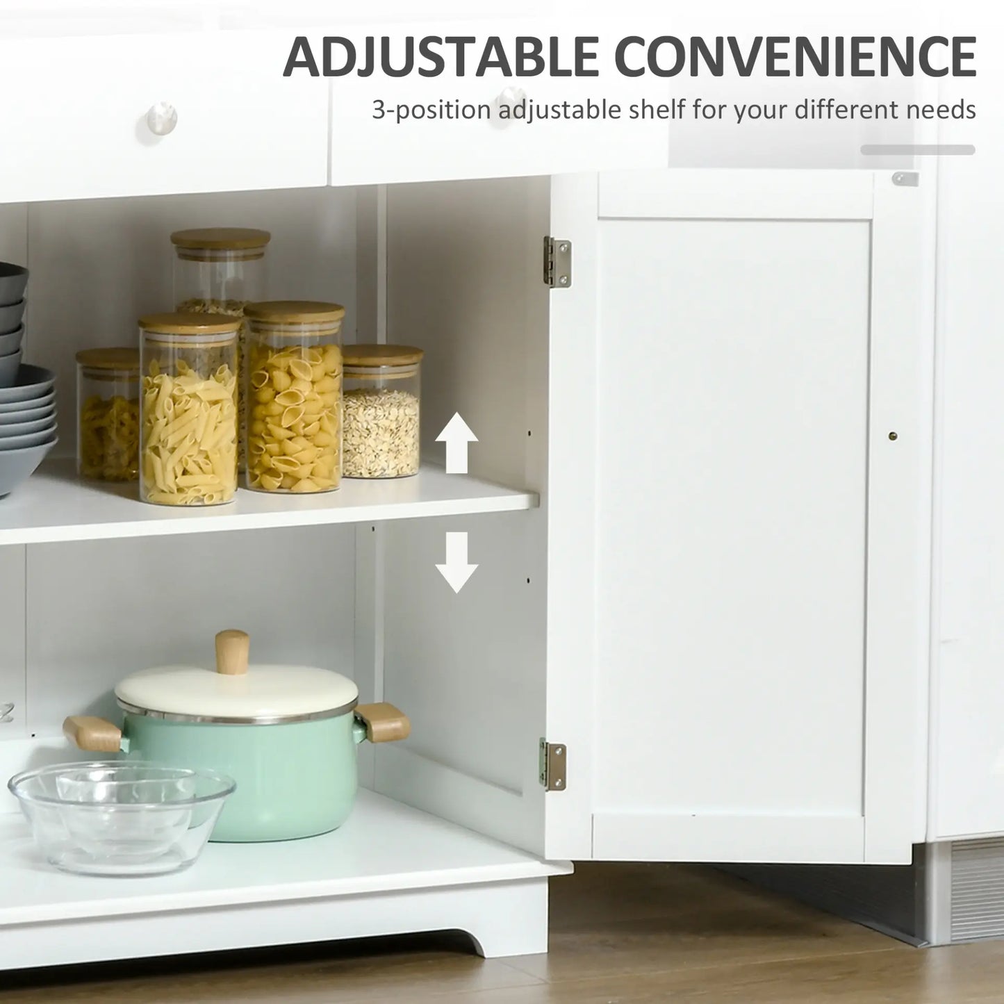 Kitchen Floor Cabinet Side Storage Cupboard Multi-use Sideboard Table - Living with Luxury