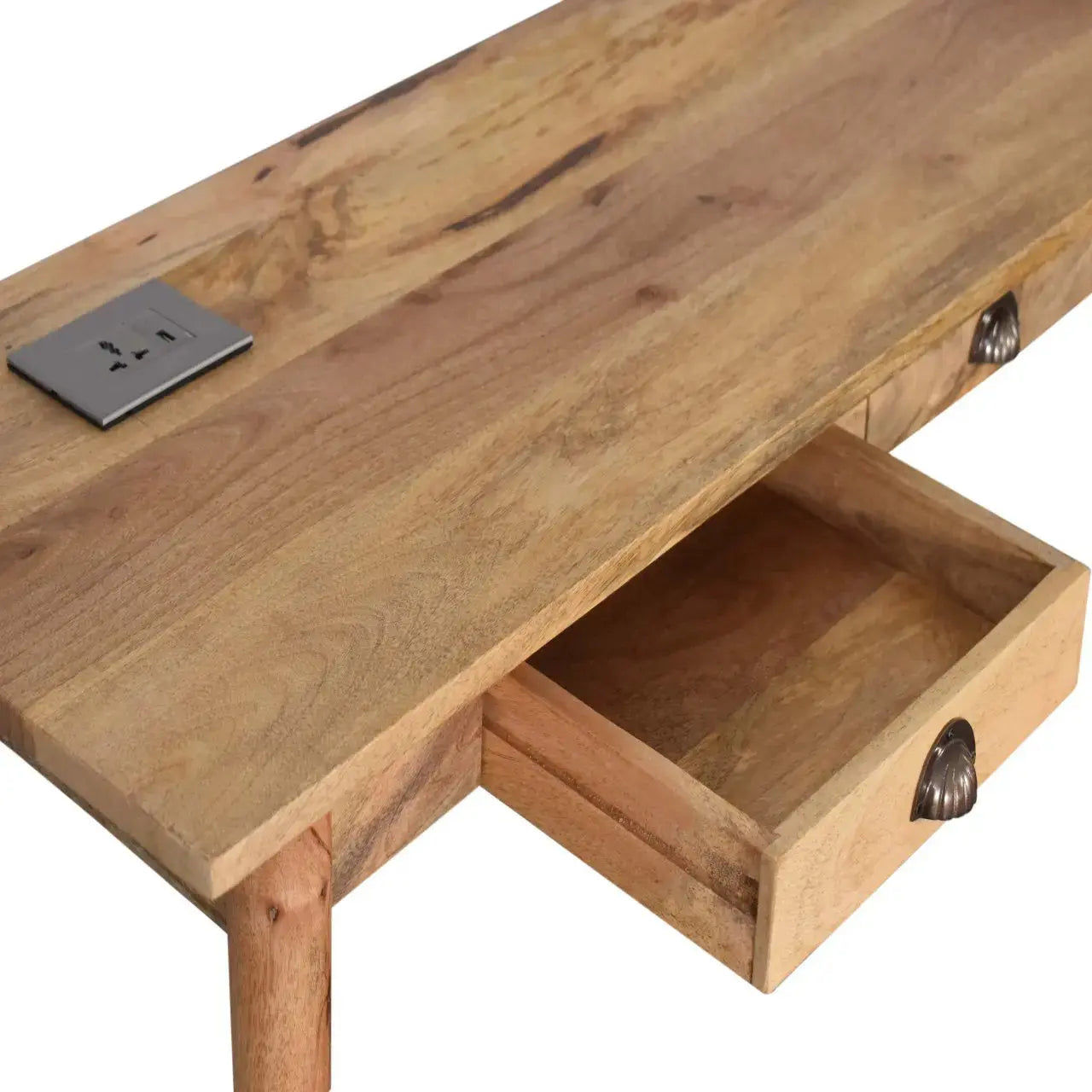 2 Drawer Writing Desk – Sleek with Storage and Cable Organization for Home Office