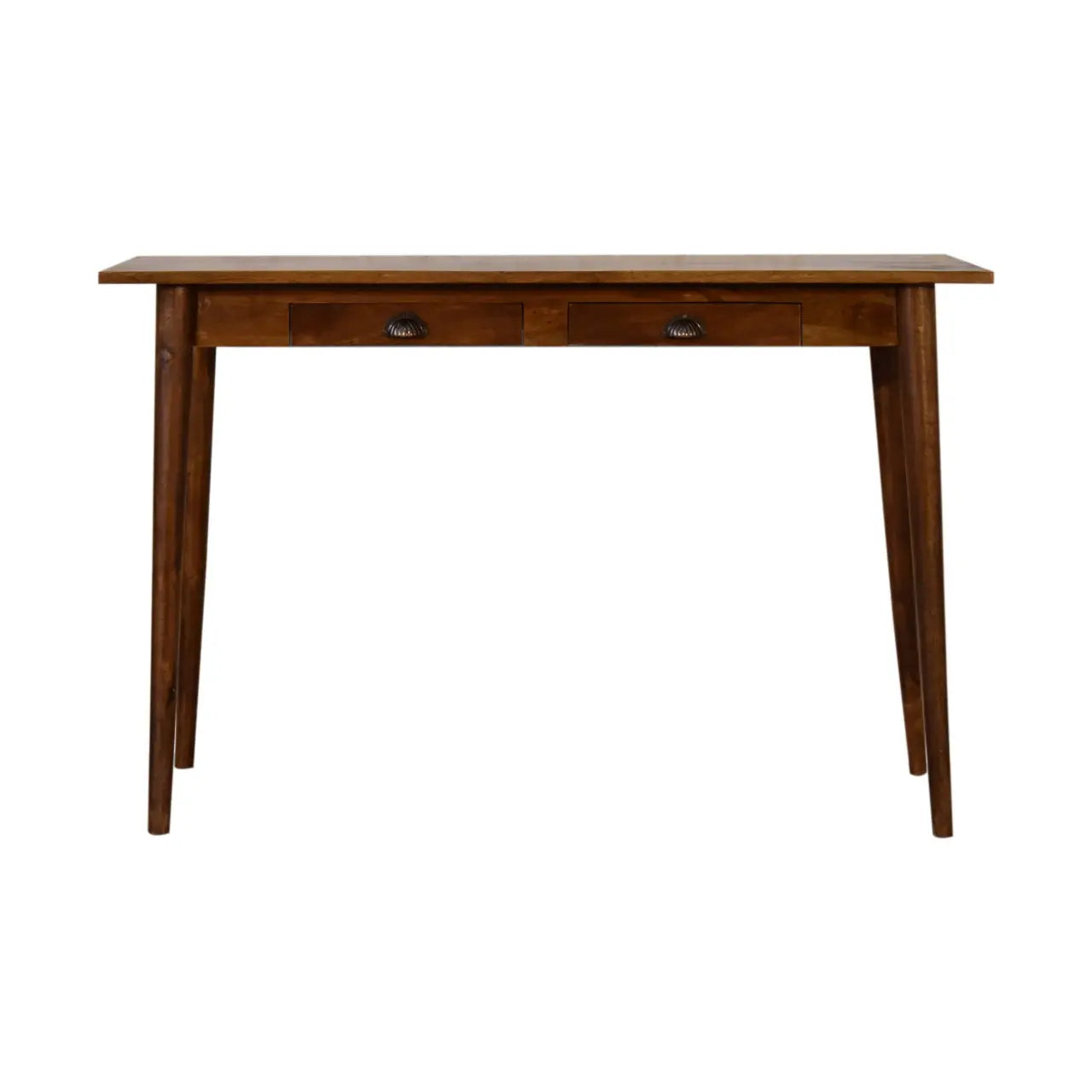 2 Drawer Chestnut Writing Desk | Solid Mango Wood for Home Office