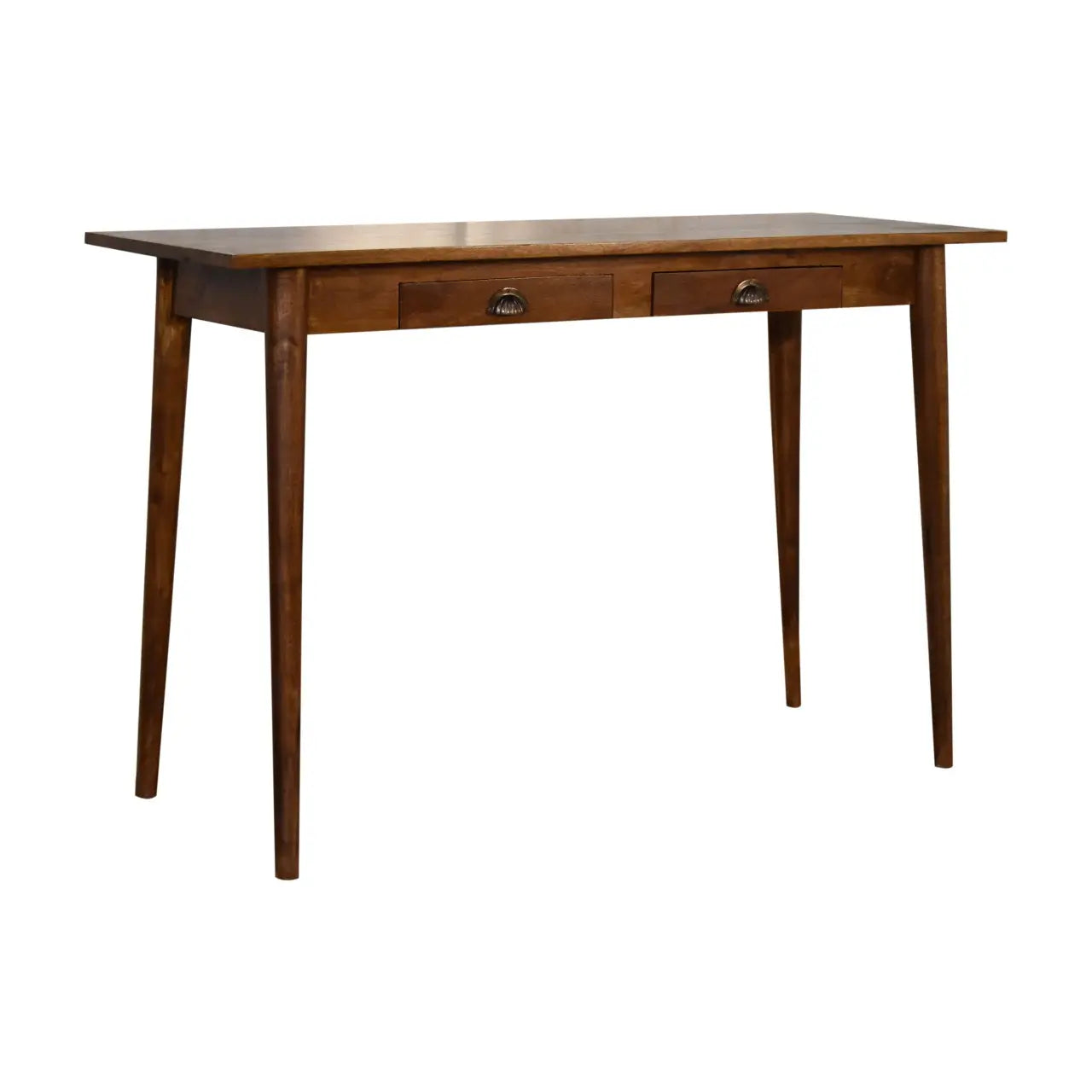 2 Drawer Chestnut Writing Desk | Solid Mango Wood for Home Office