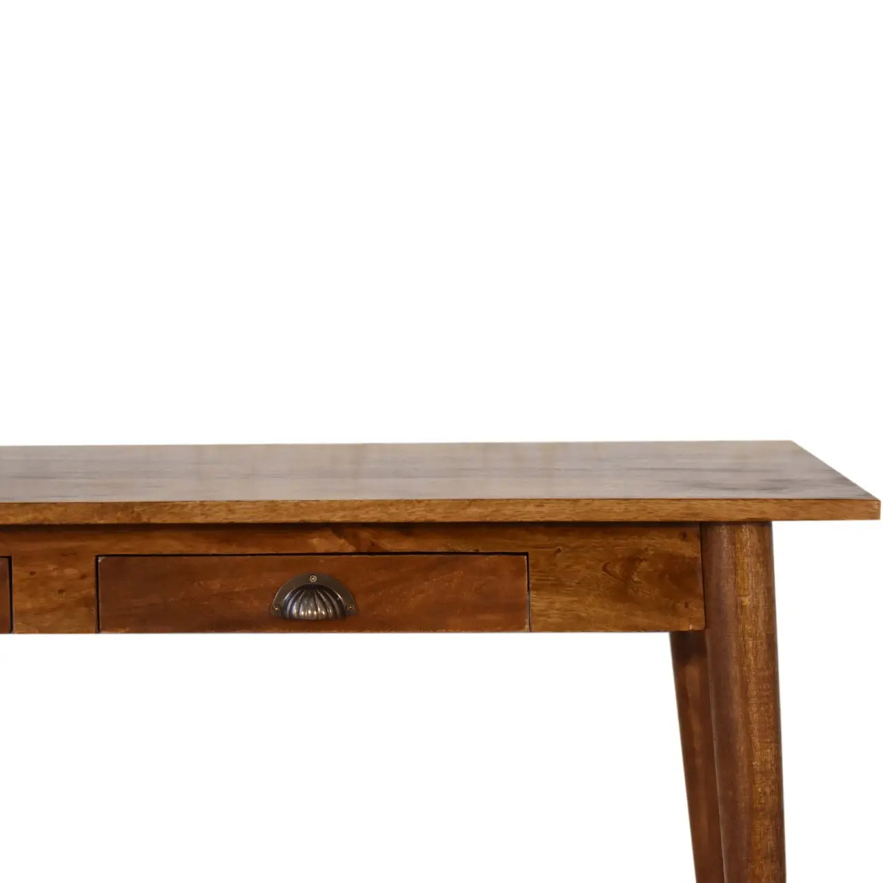 2 Drawer Chestnut Writing Desk | Solid Mango Wood for Home Office
