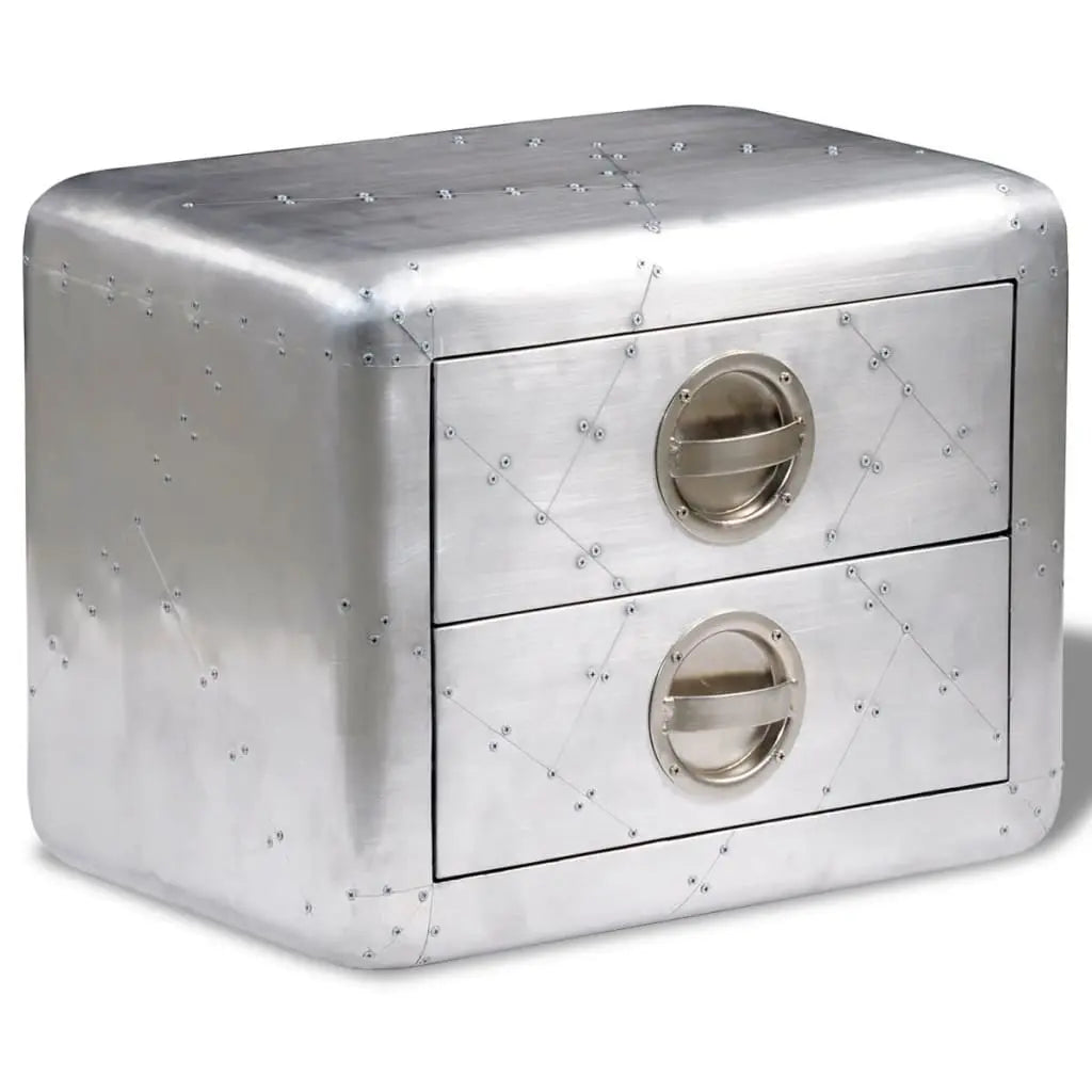 Aviator End Table with 2 Drawers Vintage Aircraft Airman Style - Living with Luxury