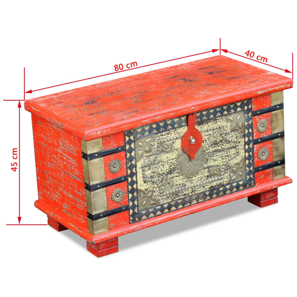 Storage Chest Red Mango Wood Living with Luxury