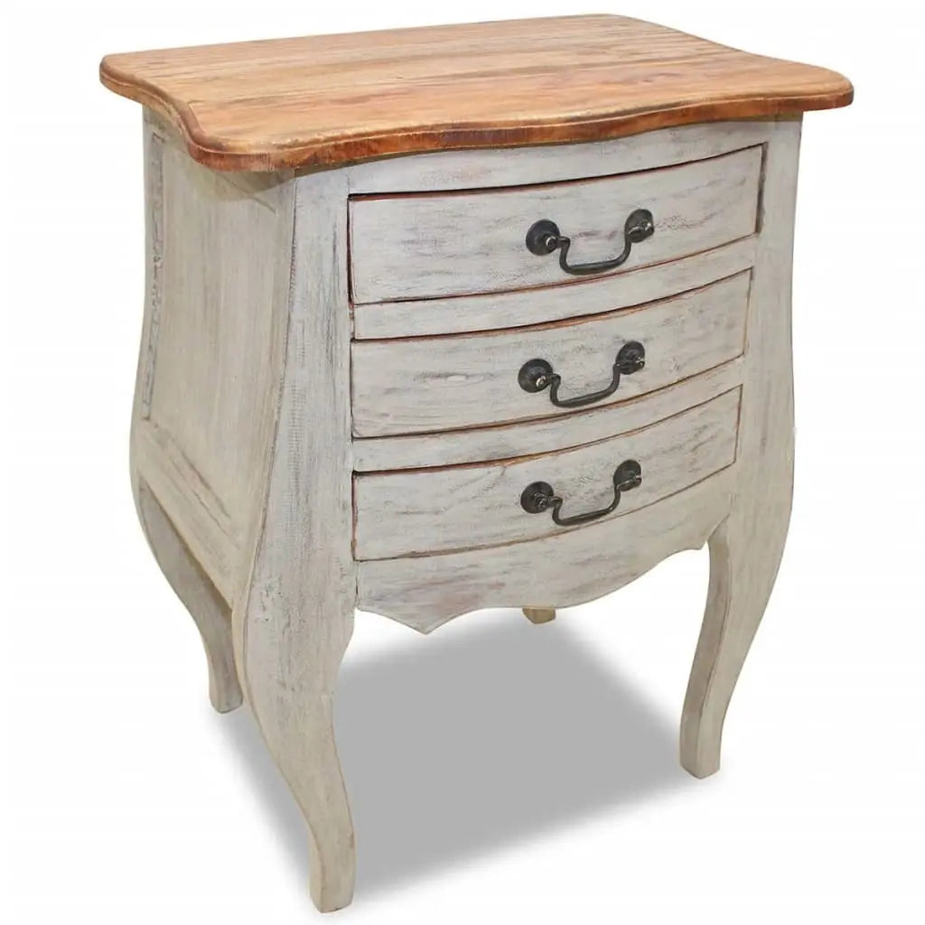 Bedside Cabinet Solid Mahogany Wood - Living with Luxury