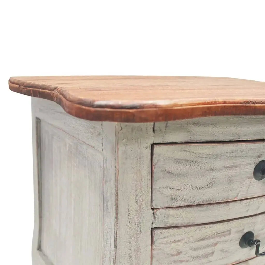Bedside Cabinet Solid Mahogany Wood - Living with Luxury