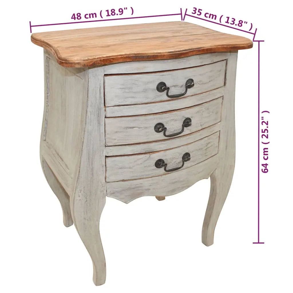 Bedside Cabinet Solid Mahogany Wood - Living with Luxury