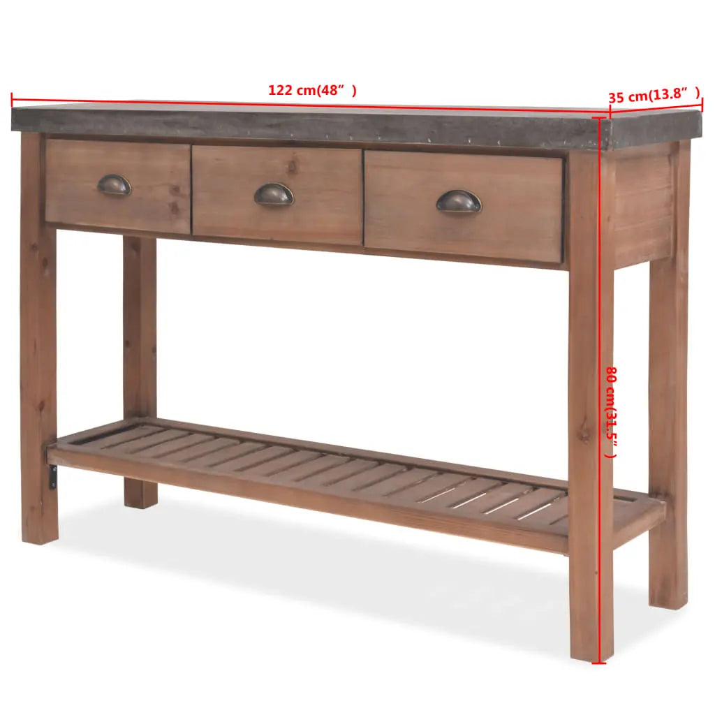 Console Table Solid Fir Wood - Living with Luxury