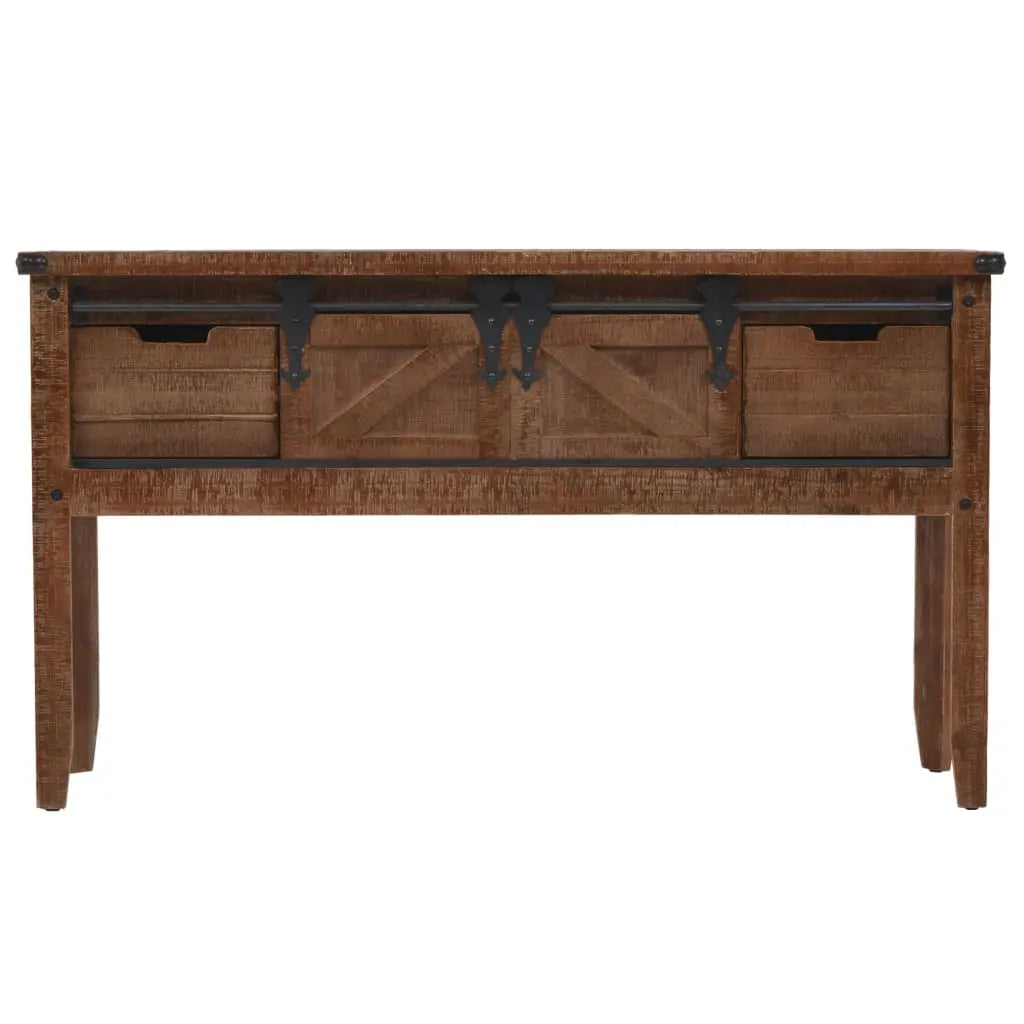 Console Table Solid Fir Wood Brown - Living with Luxury