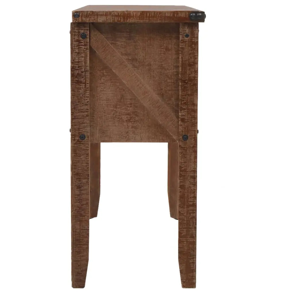 Console Table Solid Fir Wood Brown - Living with Luxury