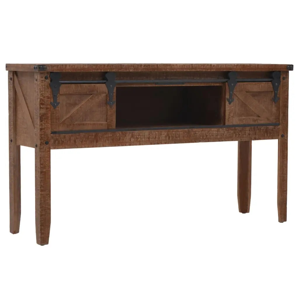 Console Table Solid Fir Wood Brown - Living with Luxury