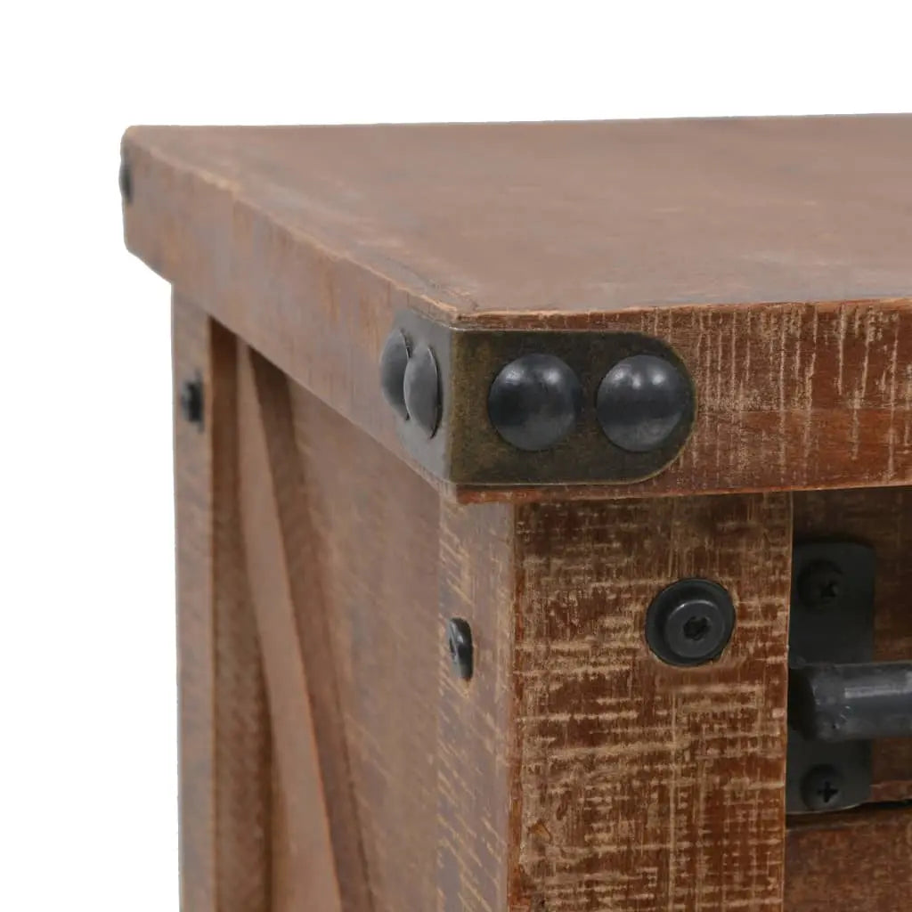 Console Table Solid Fir Wood Brown - Living with Luxury