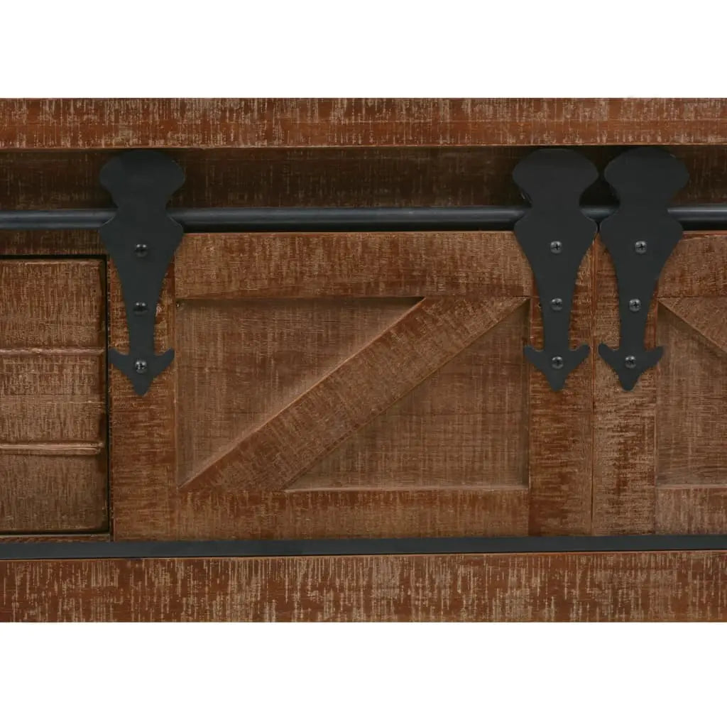 Console Table Solid Fir Wood Brown - Living with Luxury