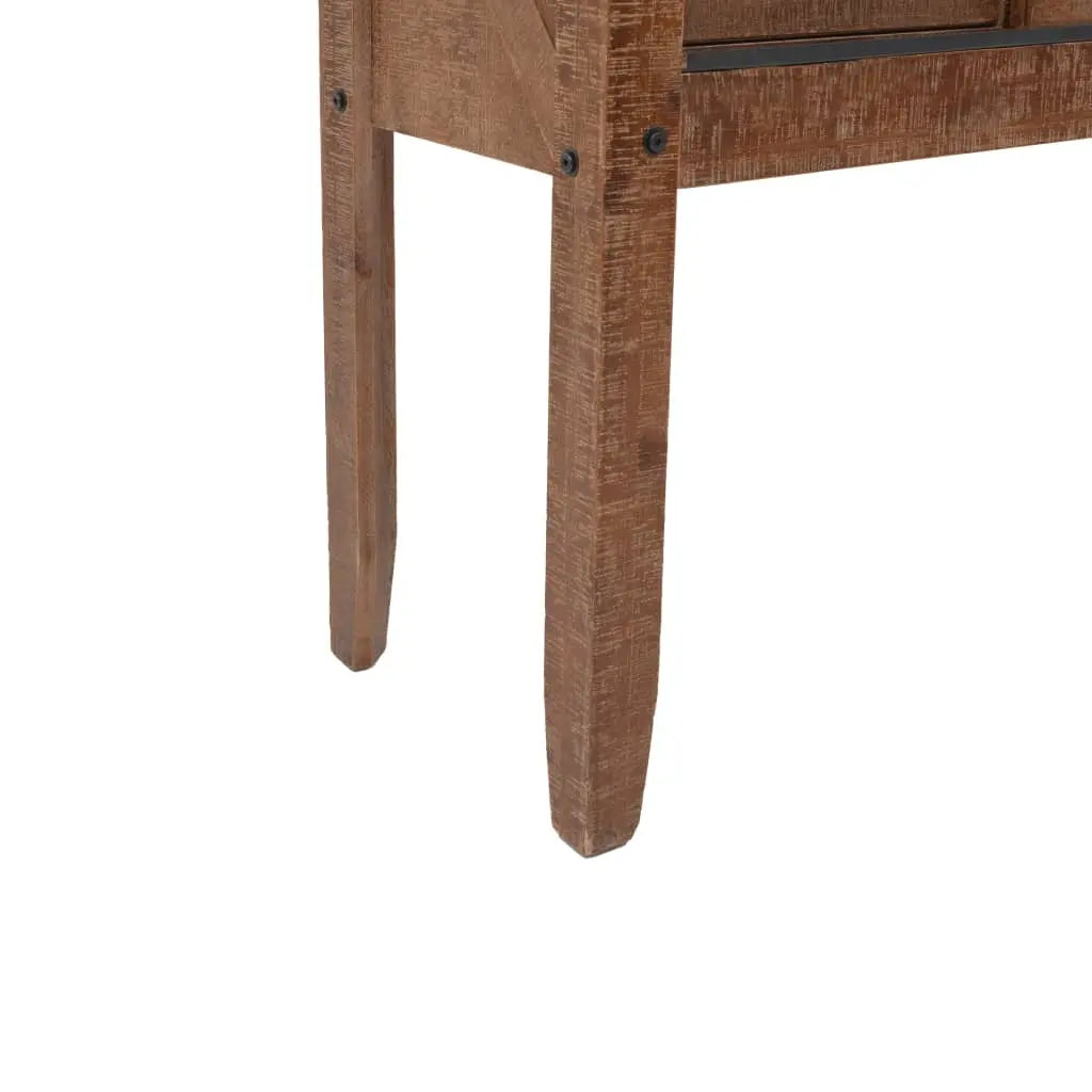 Console Table Solid Fir Wood Brown - Living with Luxury