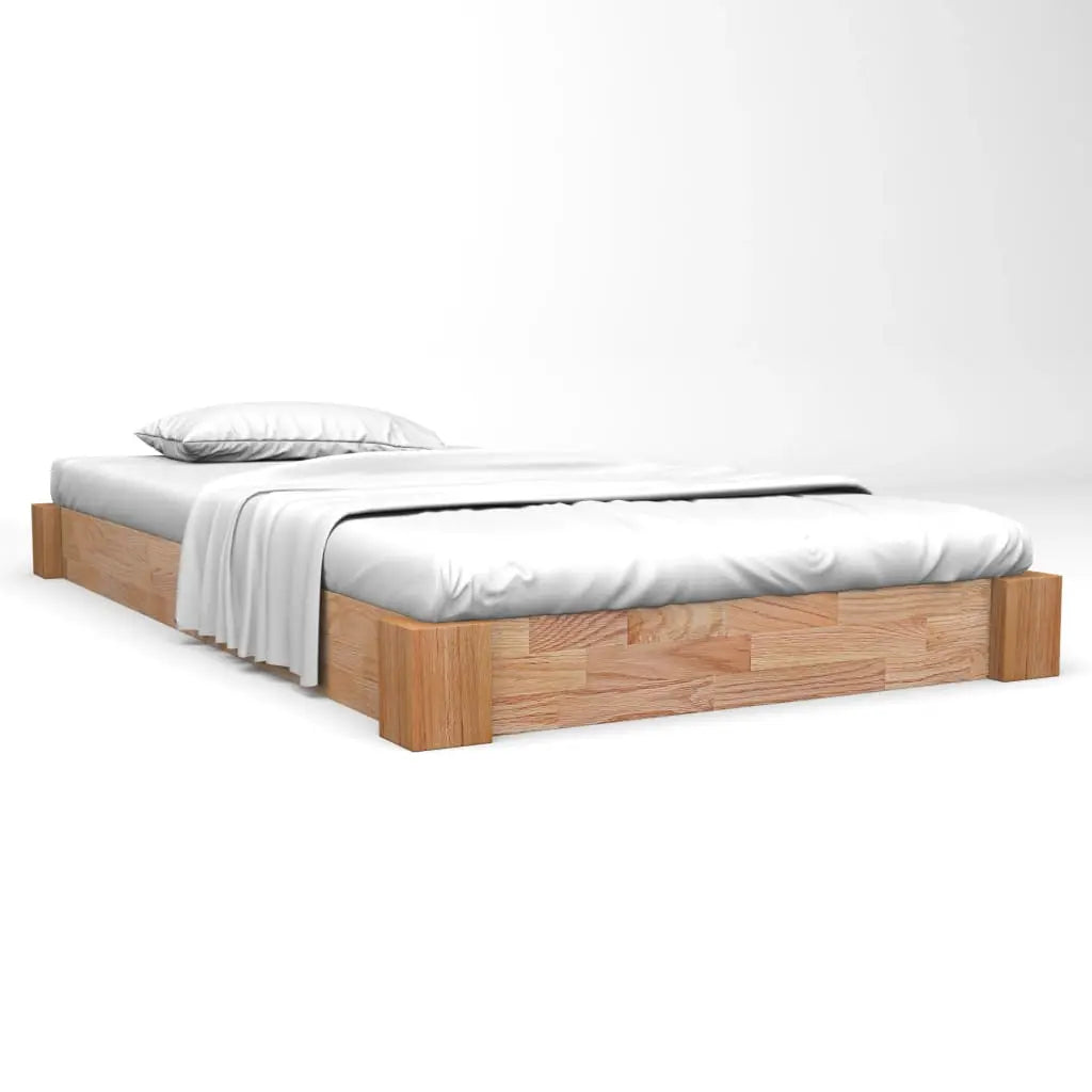 Bed Frame without Mattress Solid Oak Wood - Living with Luxury