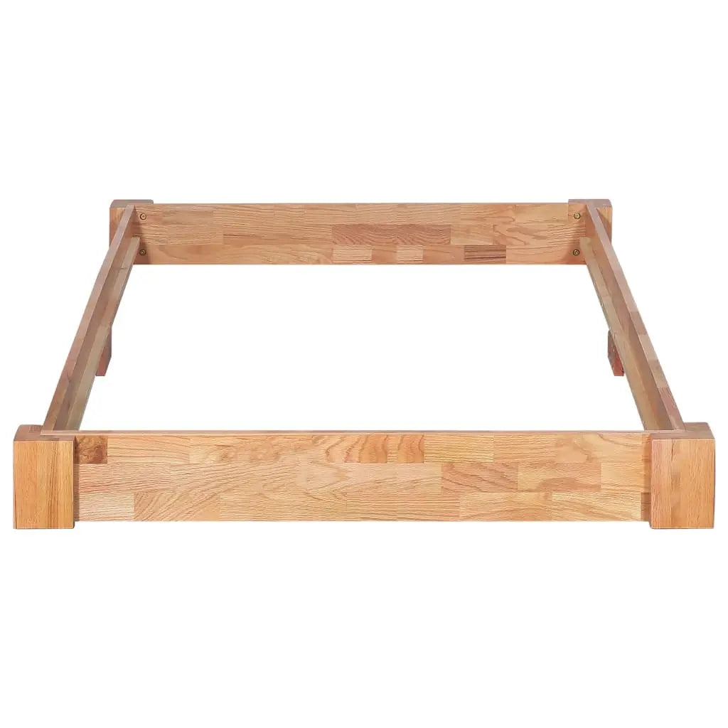 Bed Frame without Mattress Solid Oak Wood - Living with Luxury