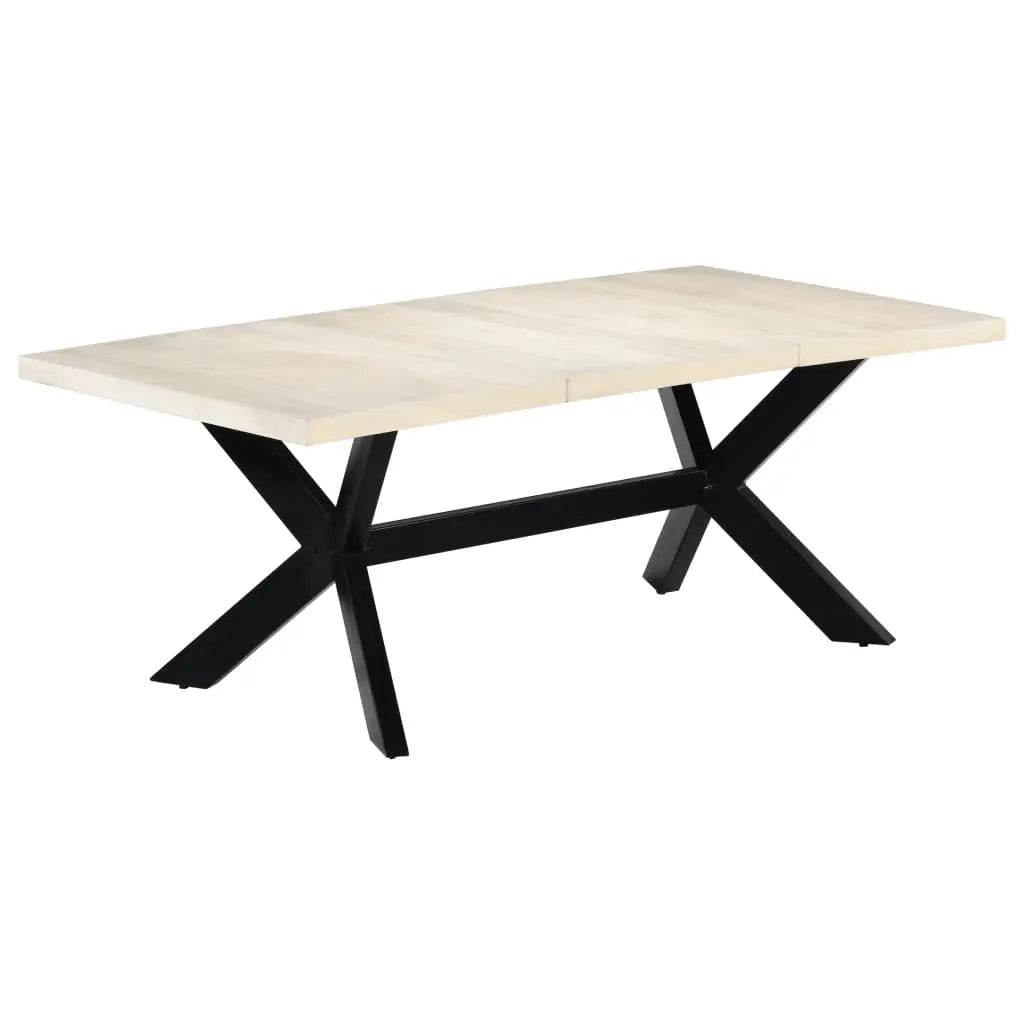 Dining Table White Solid Mango Wood - Living with Luxury