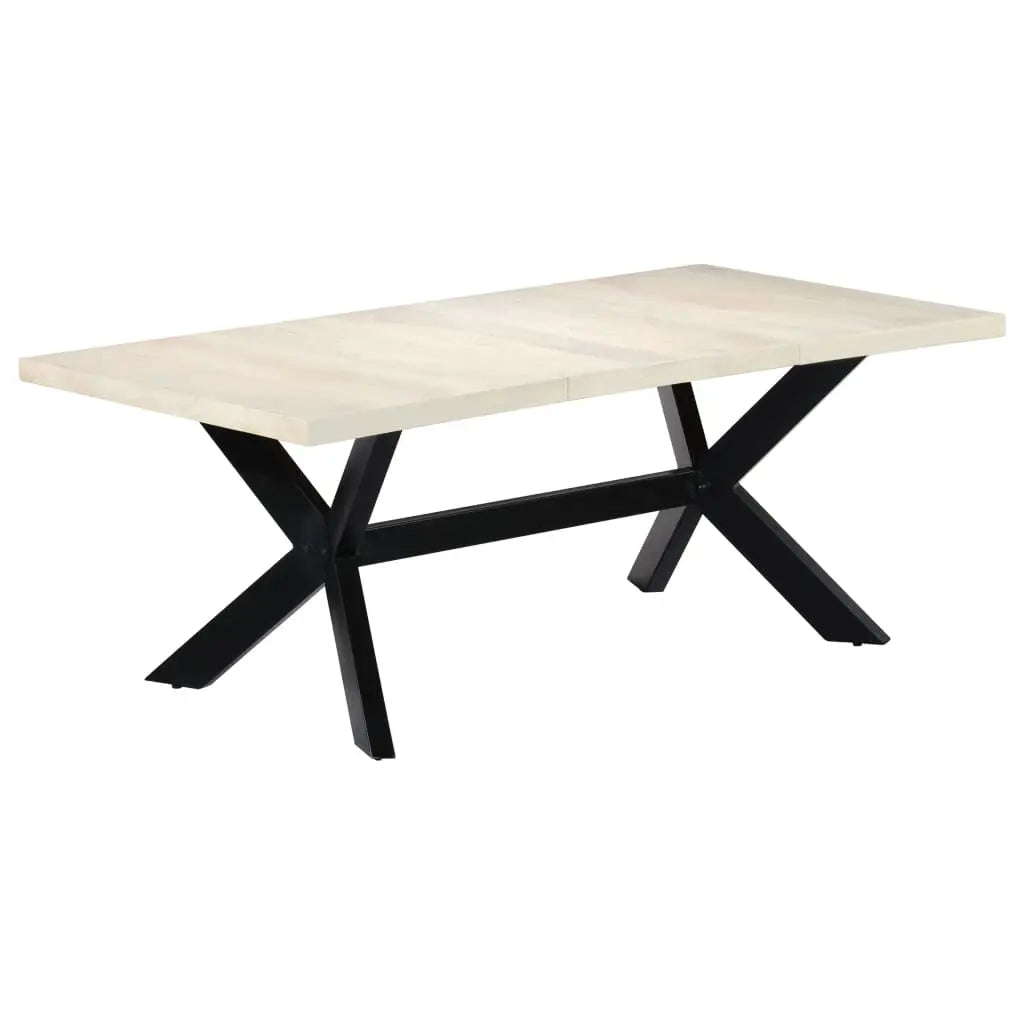 Dining Table White Solid Mango Wood - Living with Luxury