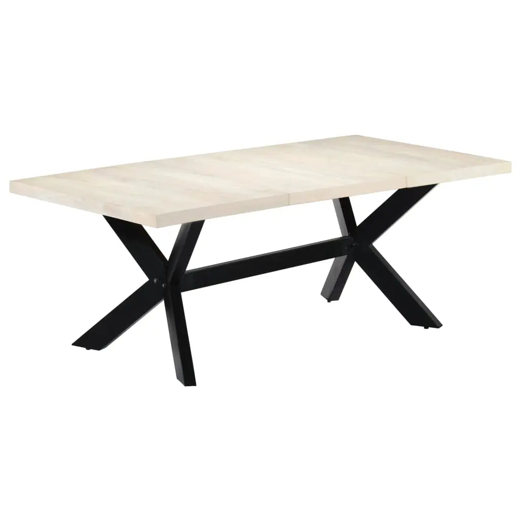 Dining Table White Solid Mango Wood - Living with Luxury