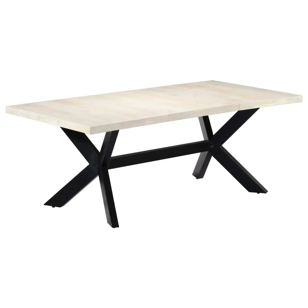 Dining Table White Solid Mango Wood - Living with Luxury