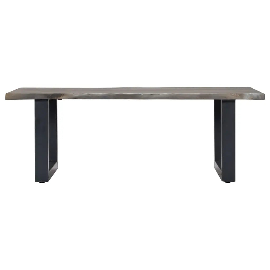 Coffee Table with Live Edges Grey Solid Acacia Wood - Living with Luxury