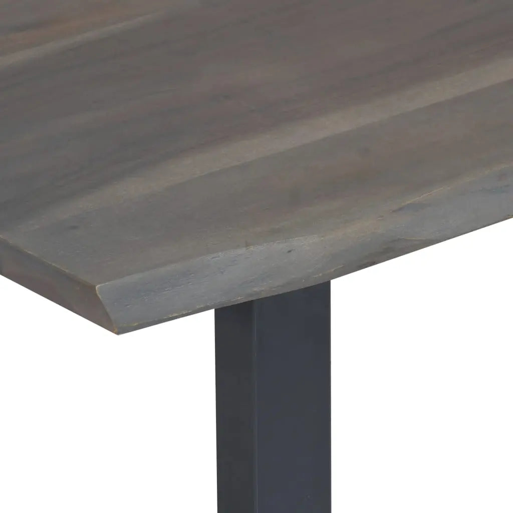 Coffee Table with Live Edges Grey Solid Acacia Wood - Living with Luxury