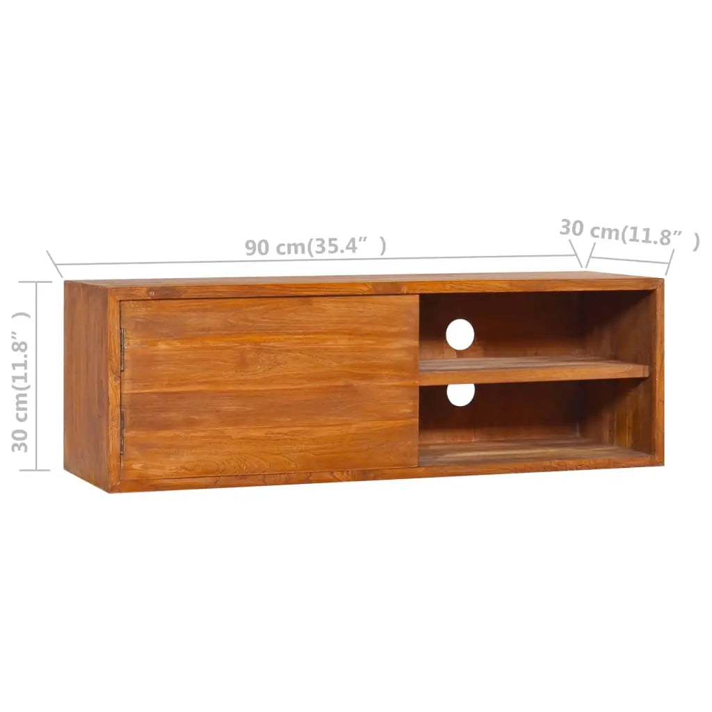 Wall-mounted TV Cabinet Solid Teak Wood - Living with Luxury