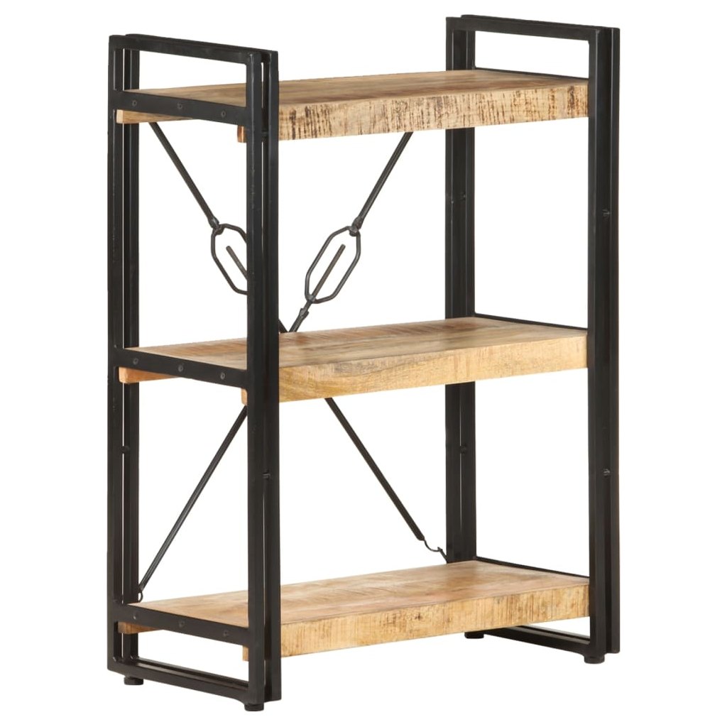 3-Tier Bookcase Solid Mango Wood Living with Luxury