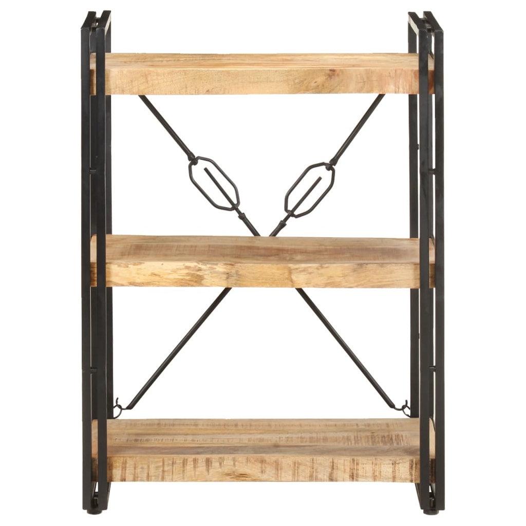 3-Tier Bookcase Solid Mango Wood Living with Luxury