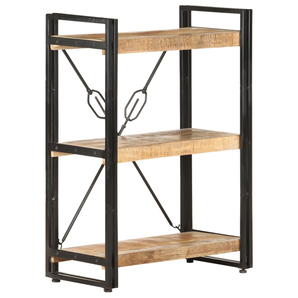 3-Tier Bookcase Solid Mango Wood Living with Luxury