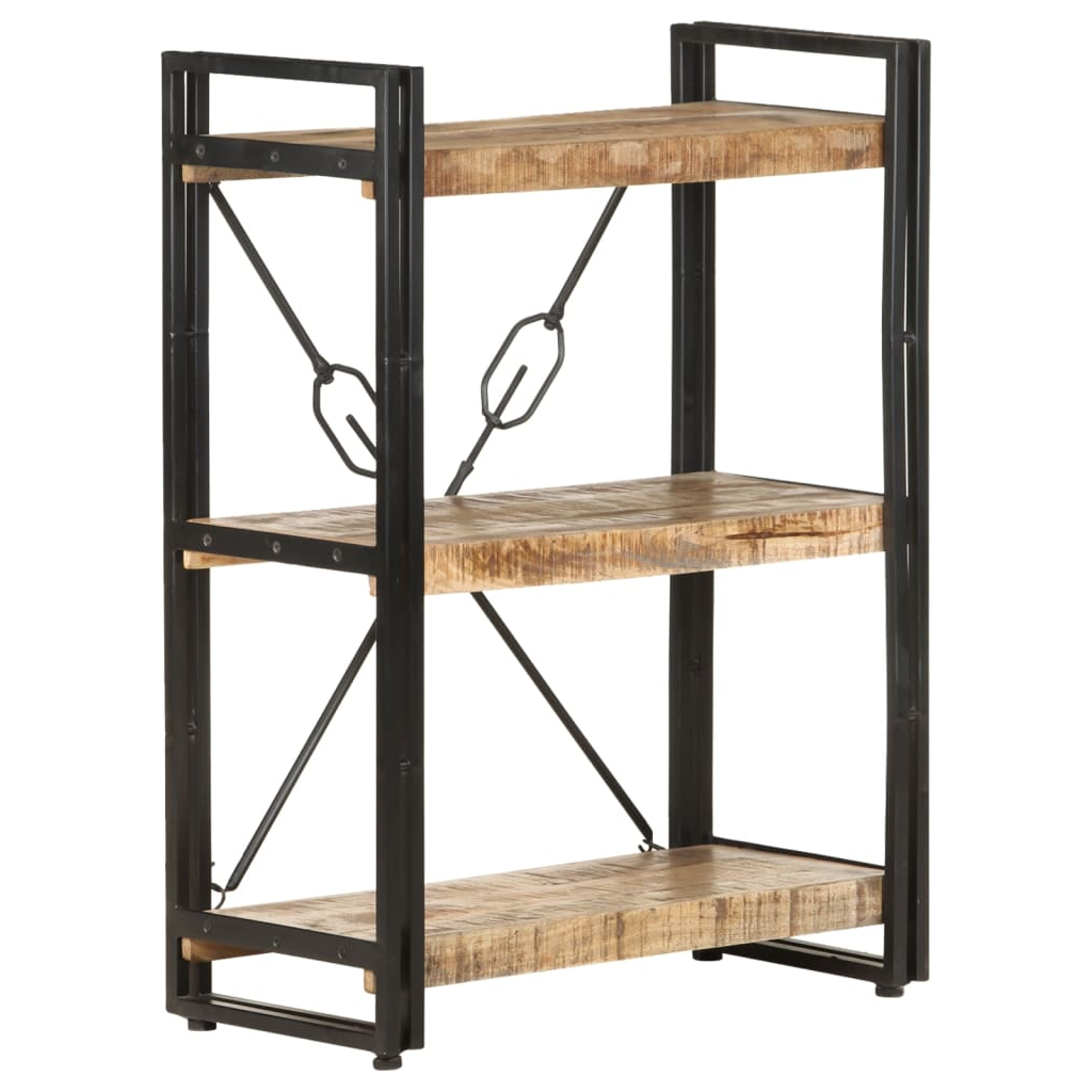 3-Tier Bookcase Solid Mango Wood Living with Luxury