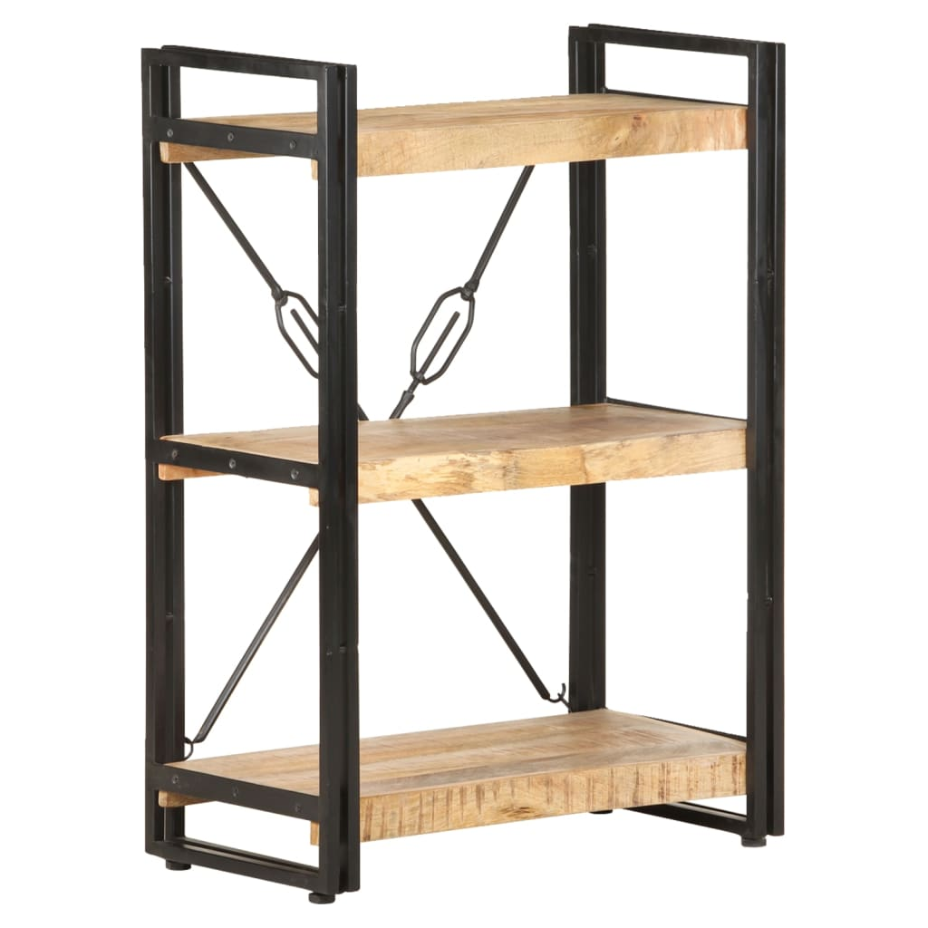 3-Tier Bookcase Solid Mango Wood Living with Luxury