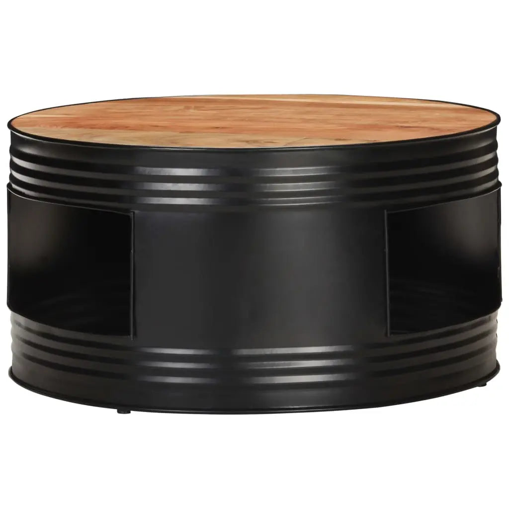 Coffee Table Black Solid Acacia Wood - Living with Luxury