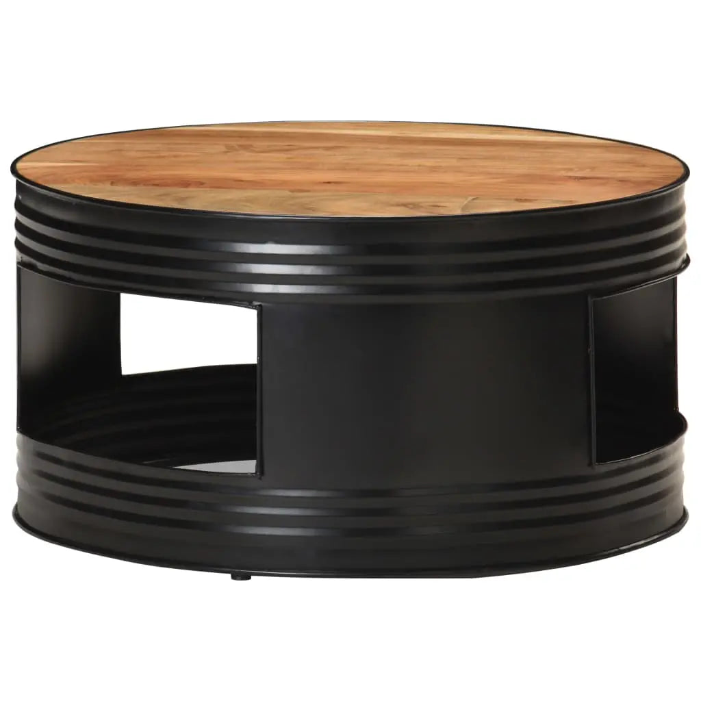 Coffee Table Black Solid Acacia Wood - Living with Luxury