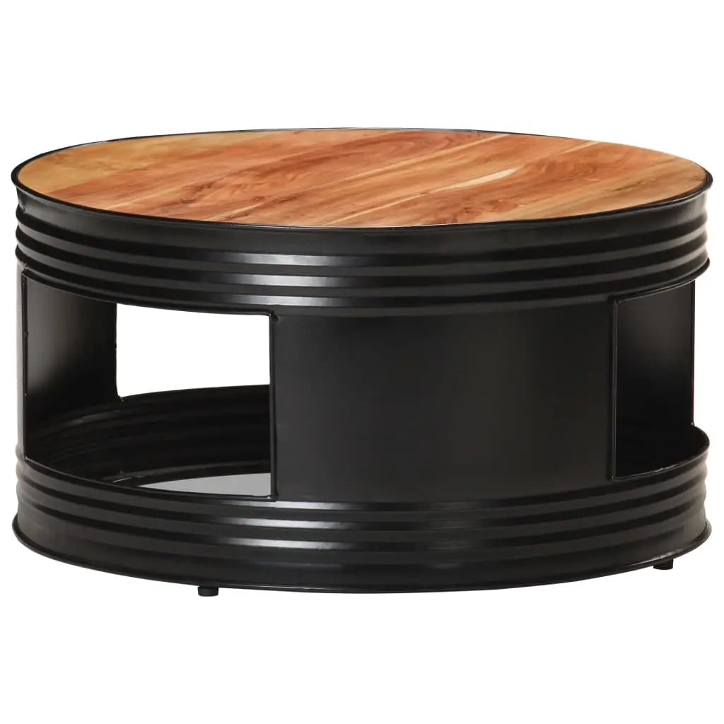 Coffee Table Black Solid Acacia Wood - Living with Luxury