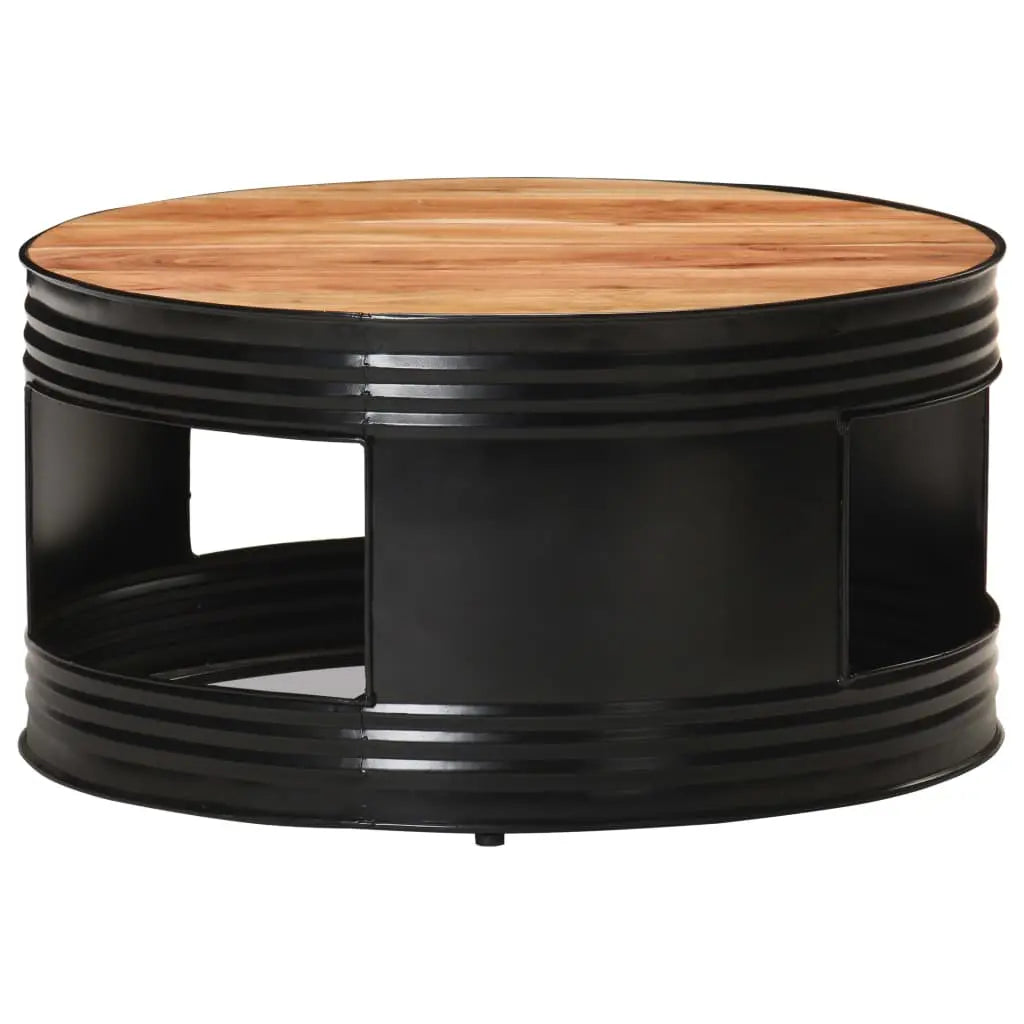 Coffee Table Black Solid Acacia Wood - Living with Luxury