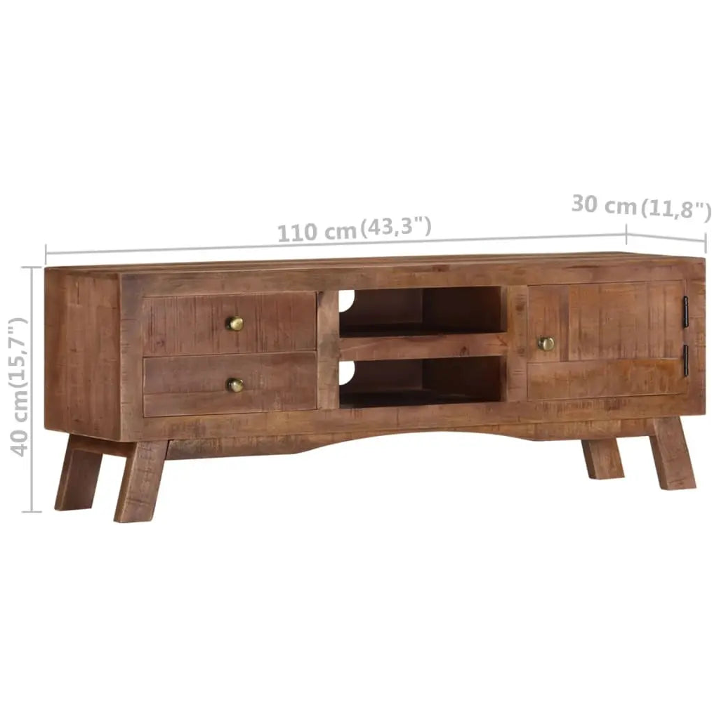 TV Cabinet Rough Mango Wood - Living with Luxury