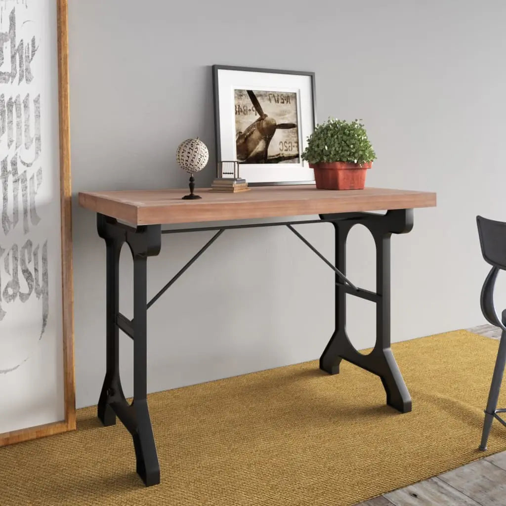 Dining Table Solid Wood Fir and Iron - Living with Luxury