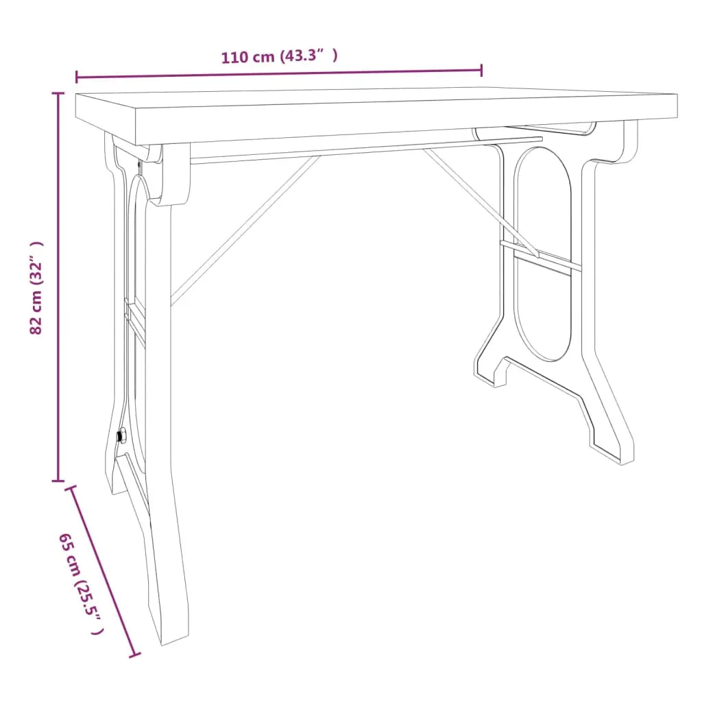 Dining Table Solid Wood Fir and Iron - Living with Luxury