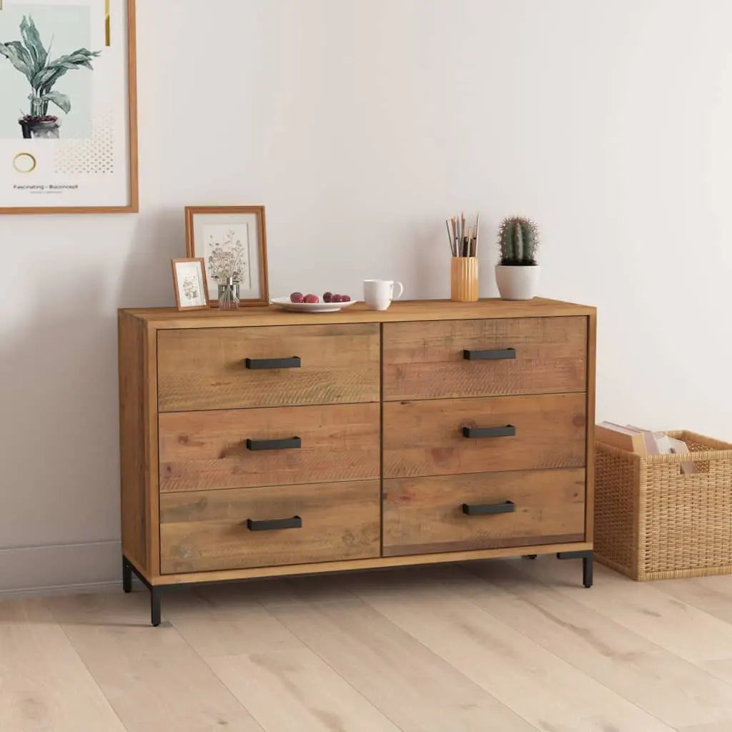 Sideboard Brown Solid Pinewood - Living with Luxury