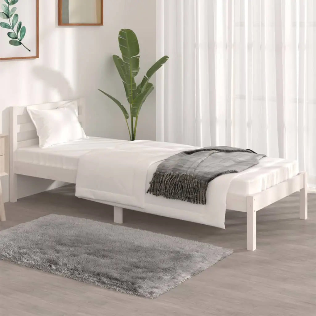 Bed Frame without Mattress White Small Single - Living with Luxury