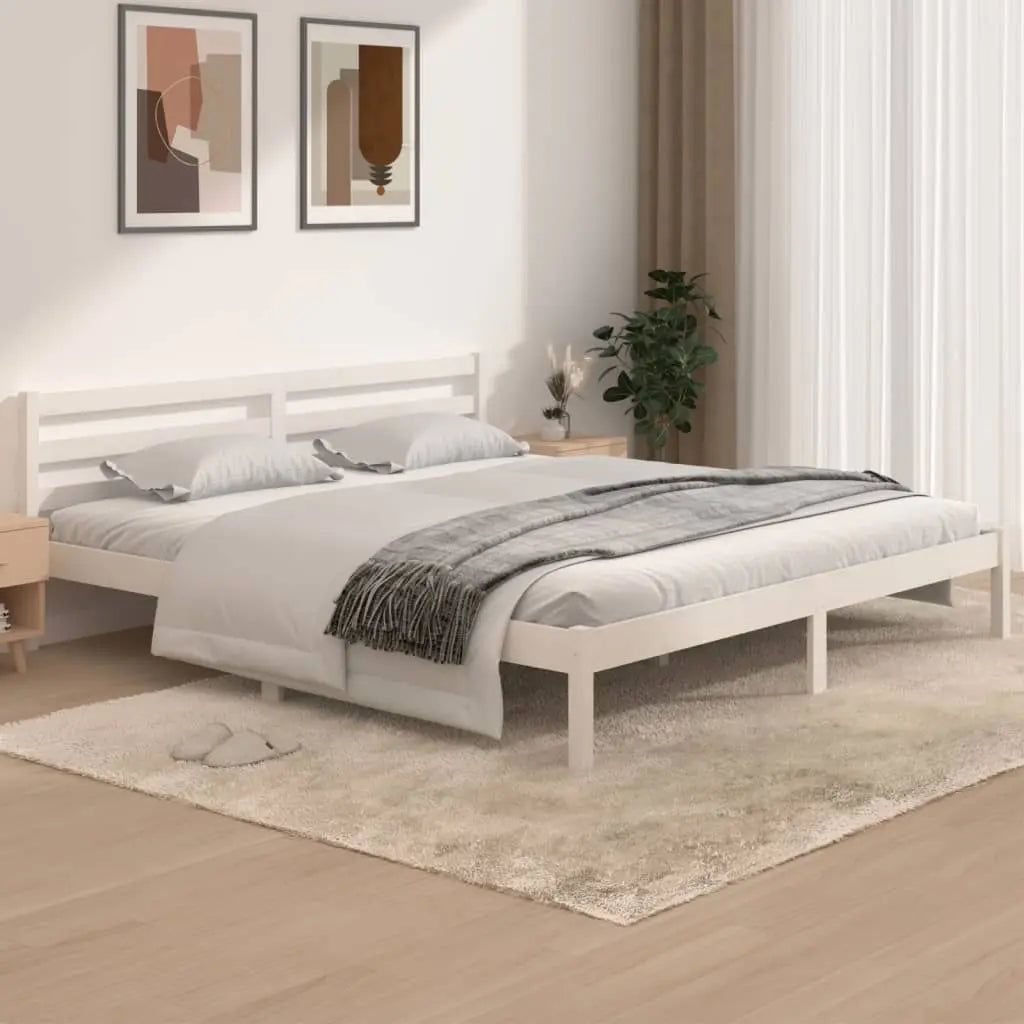 Bed Frame without Mattress White Super King Size - Living with Luxury