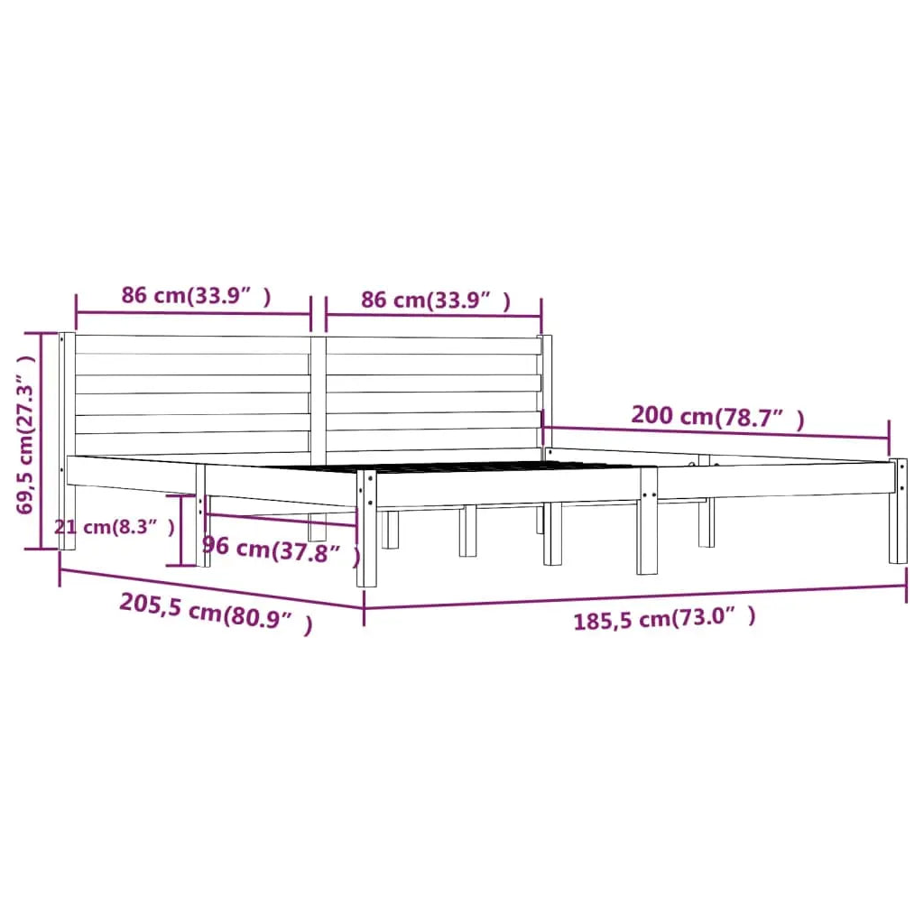 Bed Frame without Mattress White Super King Size - Living with Luxury