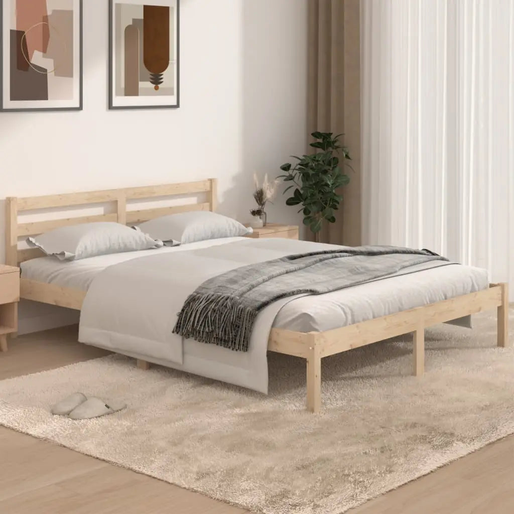 Bed Frame without Mattress Solid Wood Pine - Living with Luxury