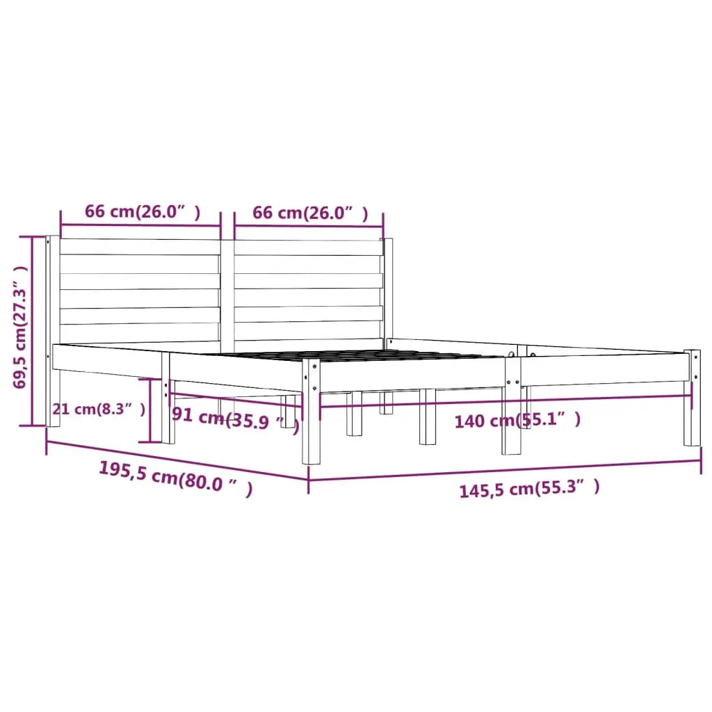 Bed Frame without Mattress Solid Wood Pine - Living with Luxury