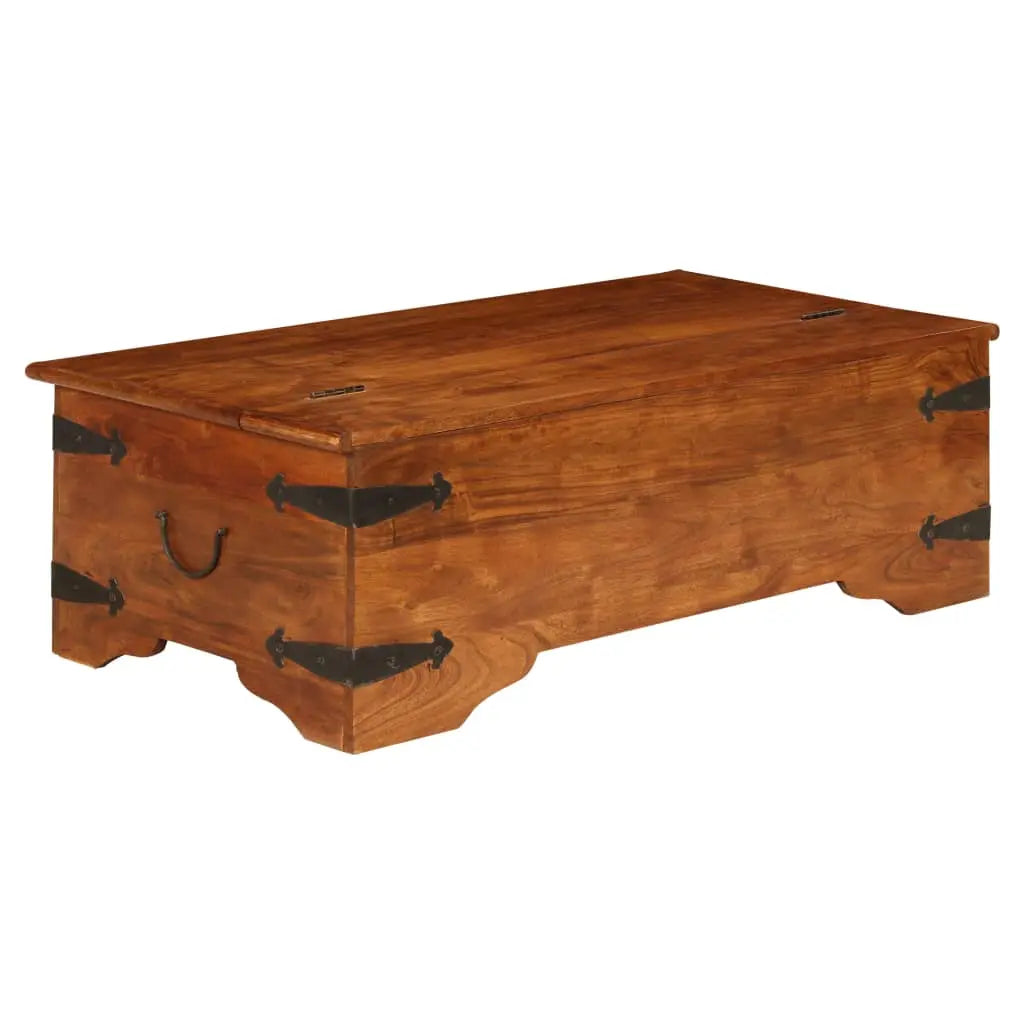 Coffee Table Solid Acacia Wood Honey Finish - Living with Luxury