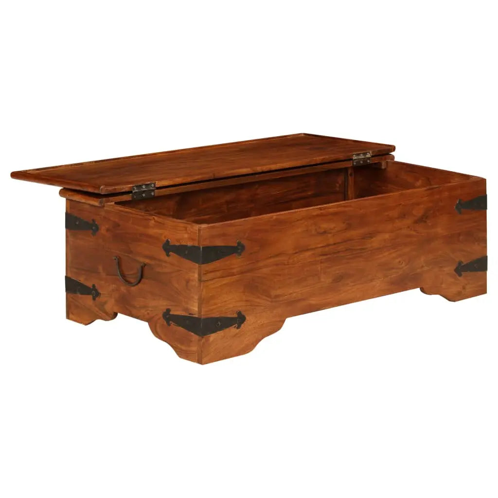 Coffee Table Solid Acacia Wood Honey Finish - Living with Luxury