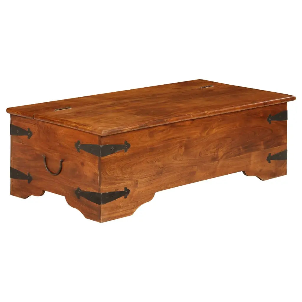 Coffee Table Solid Acacia Wood Honey Finish - Living with Luxury