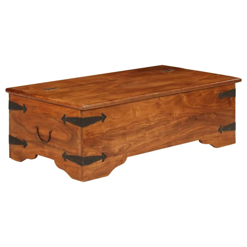 Coffee Table Solid Acacia Wood Honey Finish - Living with Luxury