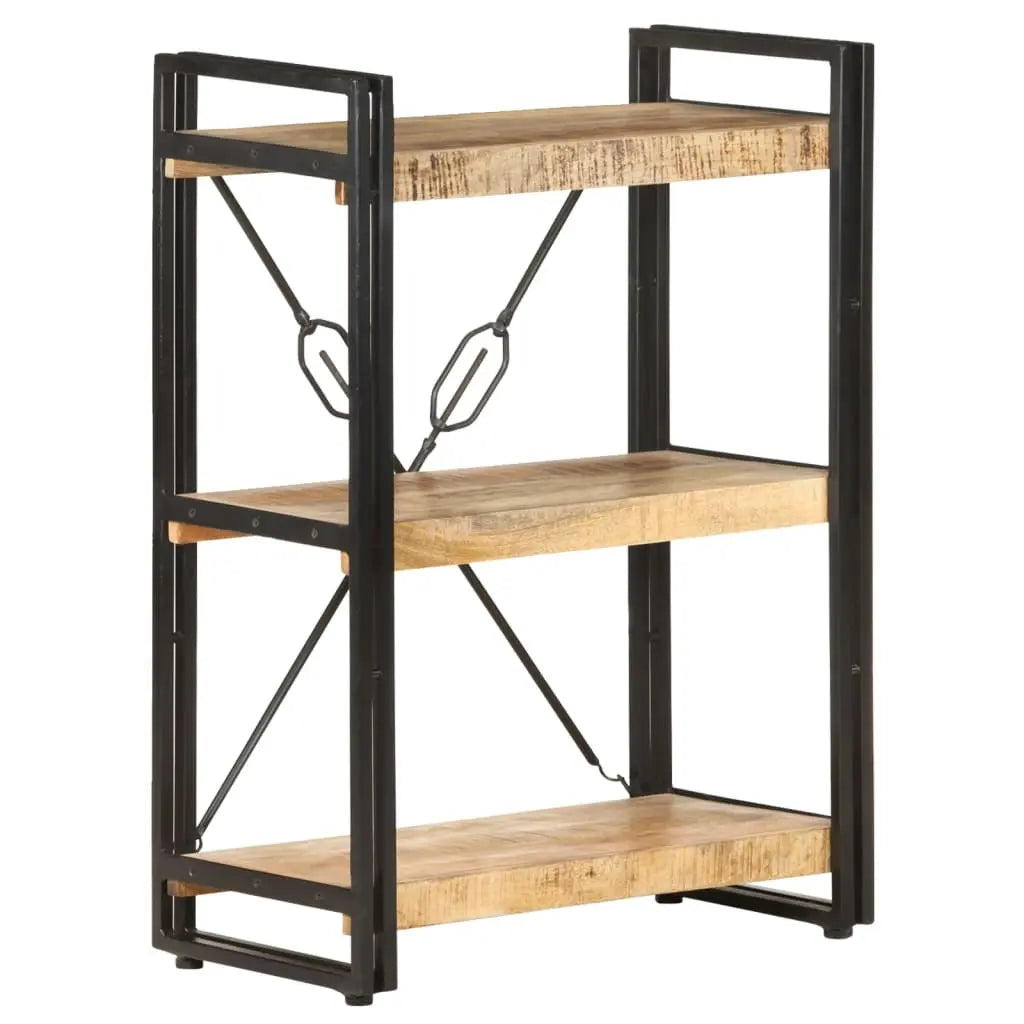 3-Tier Bookcase Solid Mango Wood Living with Luxury