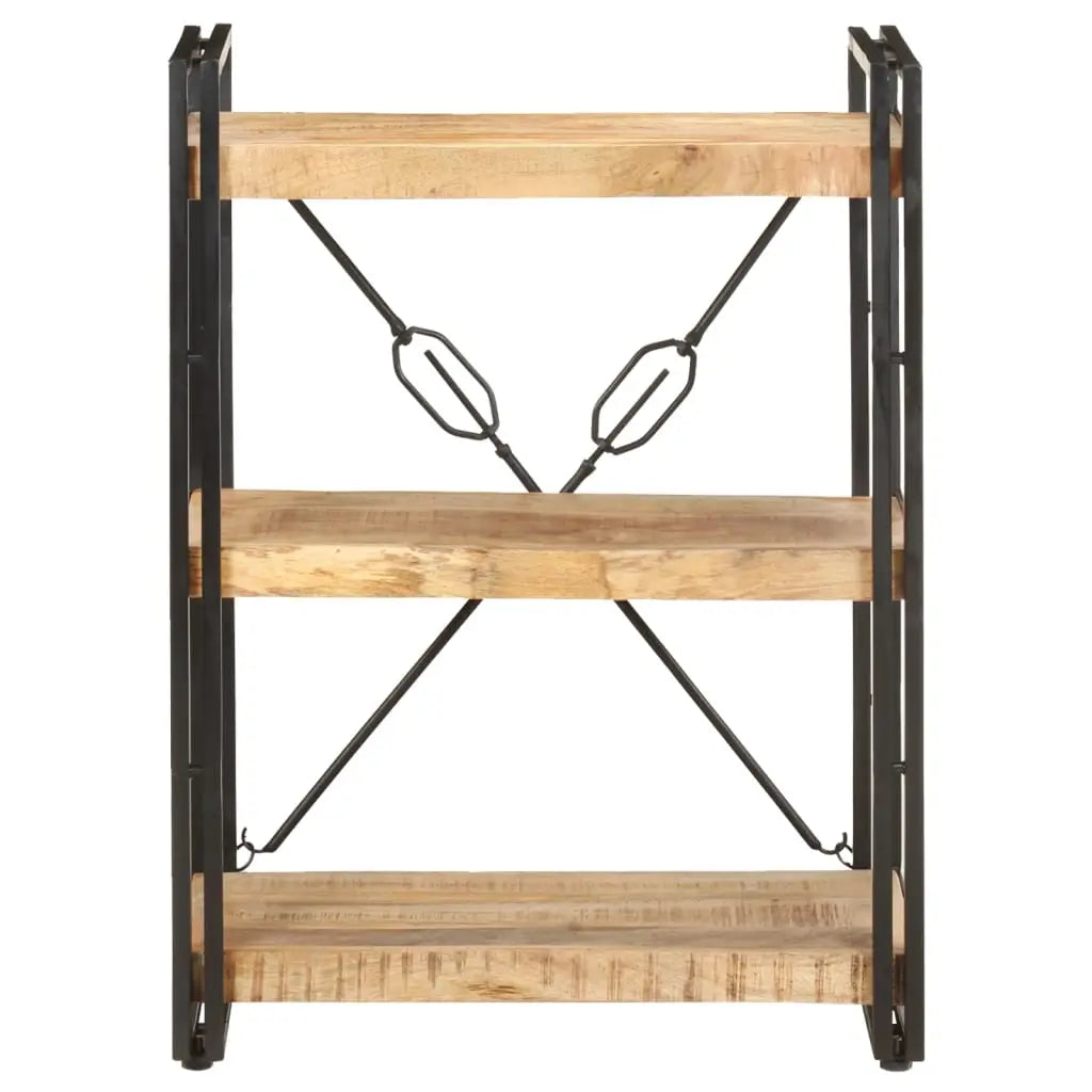3-Tier Bookcase Solid Mango Wood Living with Luxury